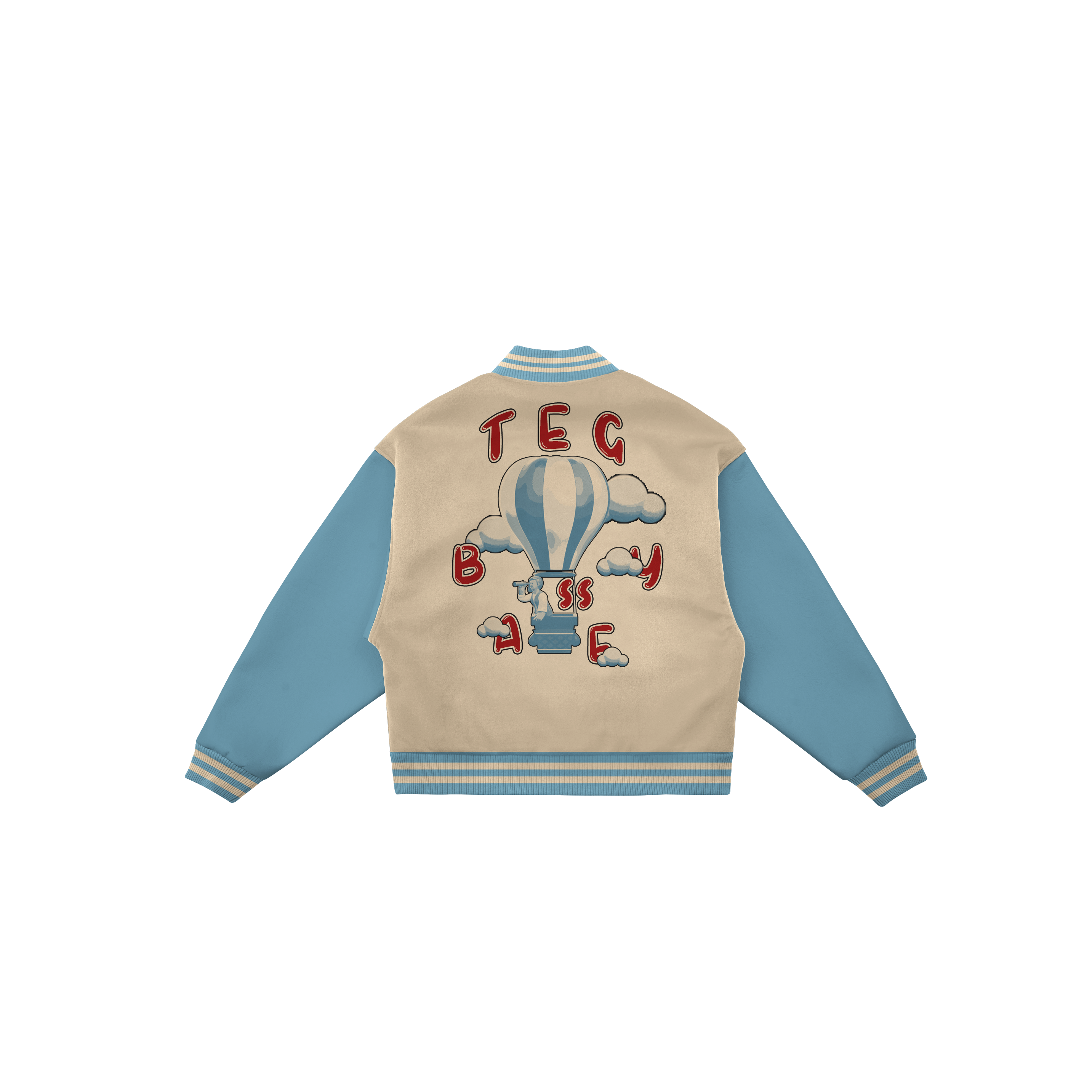 skies the limit varsity jacket.