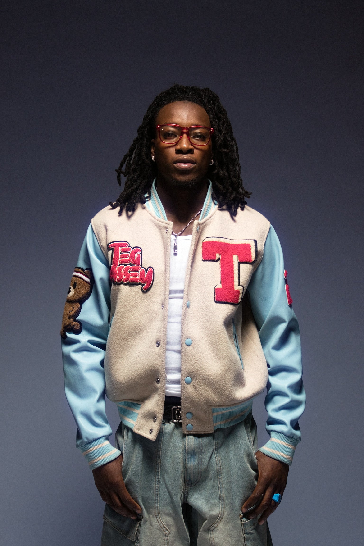 skies the limit  varsity jacket.